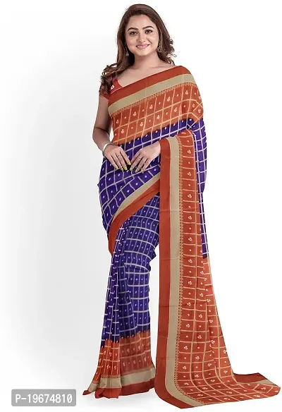 Women Stylish Art Silk Printed Saree with Blouse piece-thumb4