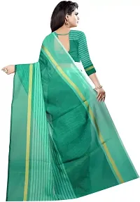 Stylish Green Cotton Silk Striped Saree with Blouse piece For Women-thumb2