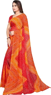 Women Stylish Georgette Printed Saree with Blouse piece-thumb1