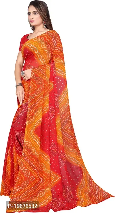 Women Stylish Georgette Printed Saree with Blouse piece-thumb2