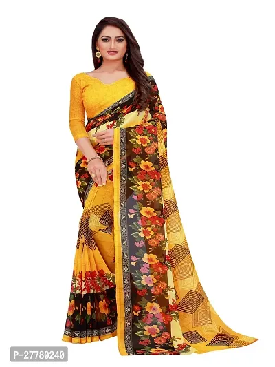 Stylish Georgette Multicoloured Printed Saree With Blouse Piece For Women Pack Of 2-thumb2