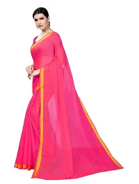 Stylish Pink Cotton Silk Saree with Blouse piece For Women-thumb2