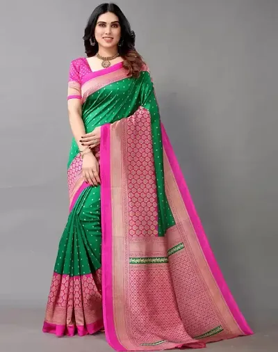 Spacekart Women's Saree with Unstitched Blouse Piece