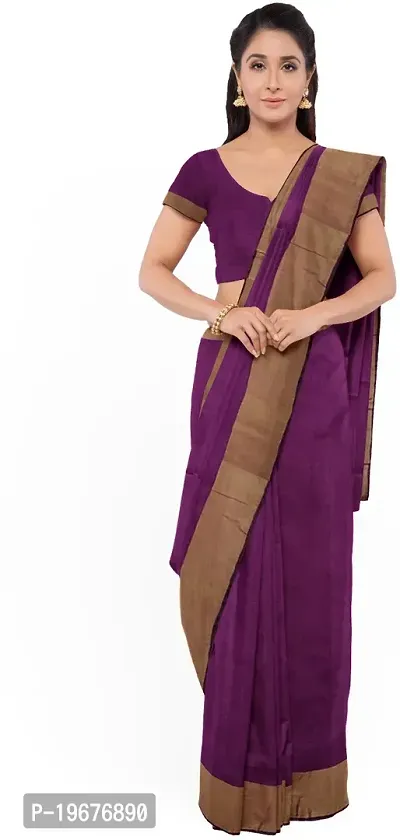 Women Stylish Cotton Silk Self Pattern Saree with Blouse piece-thumb0