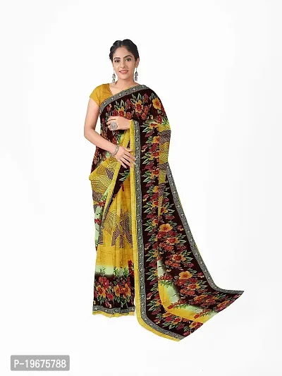 Women Stylish Georgette Printed Saree with Blouse piece