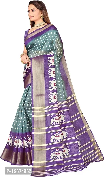 Women Stylish Art Silk Self Pattern Saree with Blouse piece