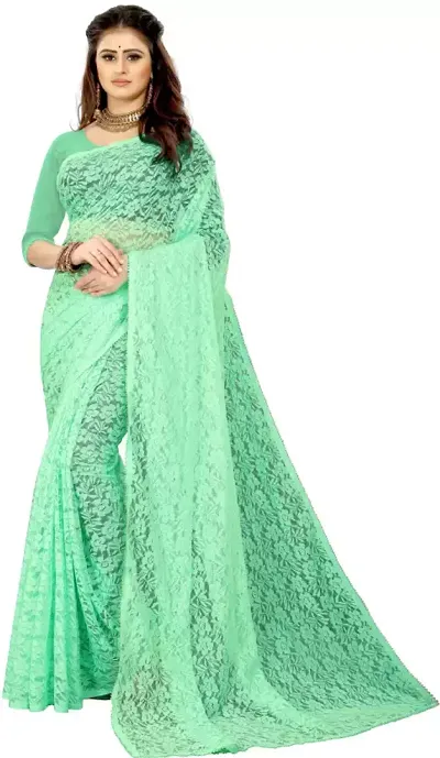 Embroidered net saree