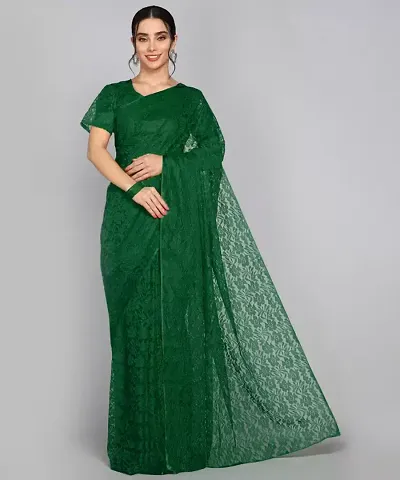 Stylish Fancy Russel Net Embellished Saree Without Blouse Piece