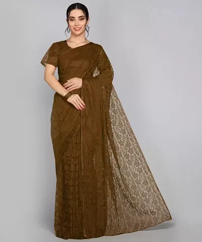 Trending Net Saree With Blouse Piece