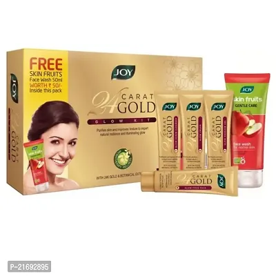 Joy 24 Carat Gold Glow Facial Kit 55 gm (Free Face wash 50 ml)