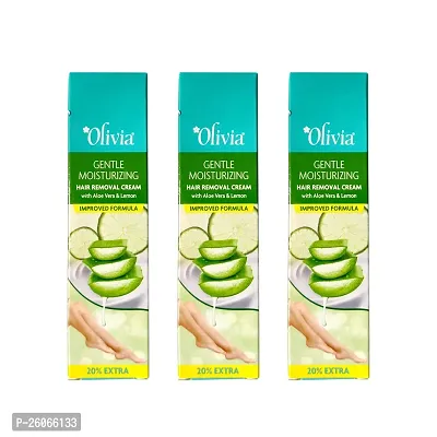 Olivia Gentle Moisturizing Hair Removal Cream With Aloevera  Lemon (Pack of 3)