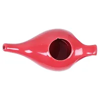 Leak Proof Durable Porcelain Ceramic Neti Pot 220 ML for Natural Nasal Cleansing | Natural Treatment for Sinus, Infection and Congestion Microwave and Dishwasher Friendly (Red)-thumb3