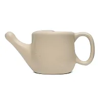 Leak Proof Durable Ceramic Jala Neti Pot with Nostril Plugging Support ? Better Capacity - Holds 300 ml ? Spill Proof with Comfort Grip - Lead-Free and Microwave and Dishwasher Safe - Cream-thumb2