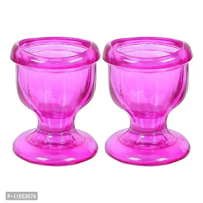 Superior, Smooth Edge, Glass Eye Wash Cups with Engineering Design to Fit Eyes for Effective Eye Cleansing, Eye Shaped Rim, Snug Fit- with Storage Container set of 2 pcs (Pink)