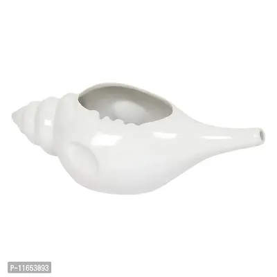 Leak Proof Durable Ceramic Jala Neti Pot with Nostril Plugging Support ? Better Capacity - Holds 300 ml ? Spill Proof with Comfort Grip - Lead-Free and Microwave and Dishwasher Safe - White 1