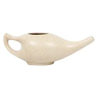 Leak Proof Durable Porcelain Ceramic Neti Pot 220 ML for Natural Nasal Cleansing | Natural Treatment for Sinus, Infection and Congestion Microwave and Dishwasher Friendly (Brown Matt)-thumb1