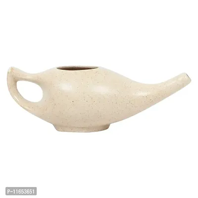 Leak Proof Durable Porcelain Ceramic Neti Pot 220 ML for Natural Nasal Cleansing | Natural Treatment for Sinus, Infection and Congestion Microwave and Dishwasher Friendly (Brown Matt)-thumb2