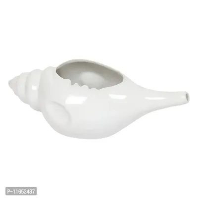 Leak Proof Durable Ceramic Jala Neti Pot with Nostril Plugging Support ? Better Capacity - Holds 300 ml ? Spill Proof with Comfort Grip - Lead-Free and Microwave and Dishwasher Safe - White