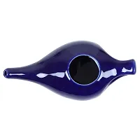 Leak Proof Durable Porcelain Ceramic Neti Pot 220 ML for Natural Nasal Cleansing | Natural Treatment for Sinus, Infection and Congestion Microwave and Dishwasher Friendly (Blue)-thumb3