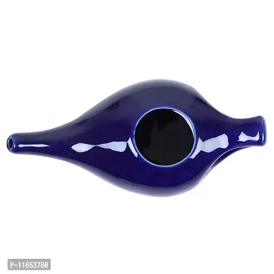 Leak Proof Durable Porcelain Ceramic Neti Pot 220 ML for Natural Nasal Cleansing | Natural Treatment for Sinus, Infection and Congestion Microwave and Dishwasher Friendly (Blue)-thumb4