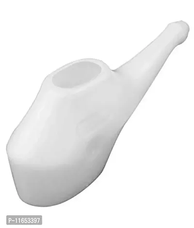 Leak Proof Nozzle, Durable Plastic Jal Neti Pot (150 ML) Comfortable Grip | Dishwasher Friendly 1 PCS white-thumb0