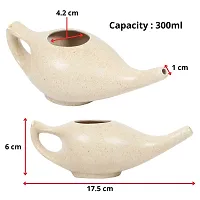 Leak Proof Durable Porcelain Ceramic Neti Pot 220 ML for Natural Nasal Cleansing | Natural Treatment for Sinus, Infection and Congestion Microwave and Dishwasher Friendly (Brown Matt)-thumb4