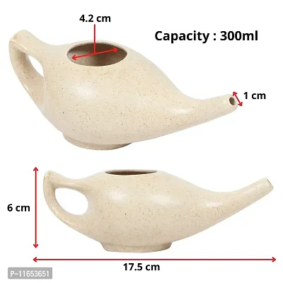 Leak Proof Durable Porcelain Ceramic Neti Pot 220 ML for Natural Nasal Cleansing | Natural Treatment for Sinus, Infection and Congestion Microwave and Dishwasher Friendly (Brown Matt)-thumb5