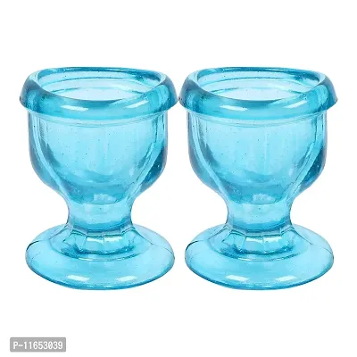 Superior, Smooth Edge, Glass Eye Wash Cups with Engineering Design to Fit Eyes for Effective Eye Cleansing, Eye Shaped Rim, Snug Fit- with Storage Container set of 2 pcs (Sky Blue)