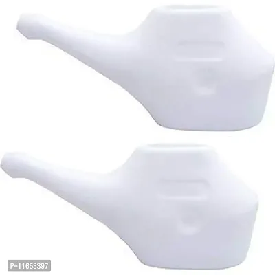 Leak Proof Nozzle, Durable Plastic Jal Neti Pot (150 ML) Comfortable Grip | Dishwasher Friendly 1 PCS white-thumb2