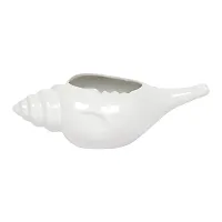 Leak Proof Durable Ceramic Jala Neti Pot with Nostril Plugging Support ? Better Capacity - Holds 300 ml ? Spill Proof with Comfort Grip - Lead-Free and Microwave and Dishwasher Safe - White-thumb1