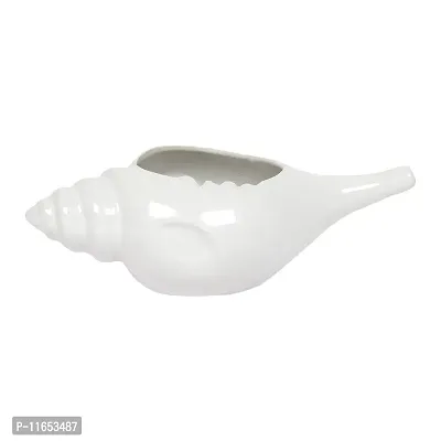 Leak Proof Durable Ceramic Jala Neti Pot with Nostril Plugging Support ? Better Capacity - Holds 300 ml ? Spill Proof with Comfort Grip - Lead-Free and Microwave and Dishwasher Safe - White-thumb2