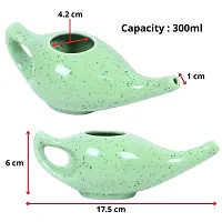 Leak Proof Durable Porcelain Ceramic Neti Pot Hold 230 Ml Water Comfortable Grip | Microwave and Dishwasher Safe eco Friendly Natural Treatment for Sinus and Congestion (Green Matt)-thumb4