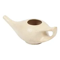 Leak Proof Durable Porcelain Ceramic Neti Pot 220 ML for Natural Nasal Cleansing | Natural Treatment for Sinus, Infection and Congestion Microwave and Dishwasher Friendly (Brown Matt)-thumb2