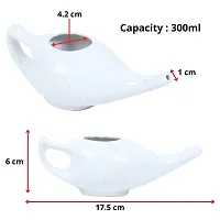 Leak Proof Durable Porcelain Ceramic Neti Pot 220 ML for Natural Nasal Cleansing | Natural Treatment for Sinus, Infection and Congestion Microwave and Dishwasher Friendly (Marble)-thumb4