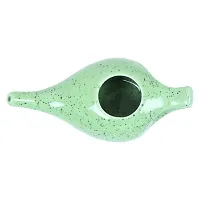 Leak Proof Durable Porcelain Ceramic Neti Pot Hold 230 Ml Water Comfortable Grip | Microwave and Dishwasher Safe eco Friendly Natural Treatment for Sinus and Congestion (Green Matt)-thumb3