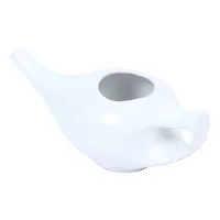 Leak Proof Durable Ceramic Neti Pot Non-Metallic and Lead Free Comfortable Grip | Microwave and Dishwasher Friendly Natural Treatment for Sinus and Congestion (White)-thumb4