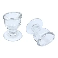 Superior, Smooth Edge, Glass Eye Wash Cups with Engineering Design to Fit Eyes for Effective Eye Cleansing, Eye Shaped Rim, Snug Fit- with Storage Container set of 2 pcs (Transparent)-thumb2