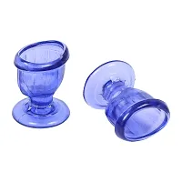 Superior, Smooth Edge, Glass Eye Wash Cups with Engineering Design to Fit Eyes for Effective Eye Cleansing, Eye Shaped Rim, Snug Fit- with Storage Container set of 2 pcs (Blue)-thumb2