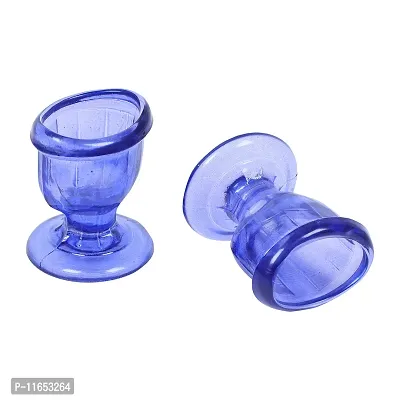 Superior, Smooth Edge, Glass Eye Wash Cups with Engineering Design to Fit Eyes for Effective Eye Cleansing, Eye Shaped Rim, Snug Fit- with Storage Container set of 2 pcs (Blue)-thumb3