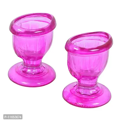 Superior, Smooth Edge, Glass Eye Wash Cups with Engineering Design to Fit Eyes for Effective Eye Cleansing, Eye Shaped Rim, Snug Fit- with Storage Container set of 2 pcs (Pink)-thumb2