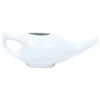 Leak Proof Durable Porcelain Ceramic Neti Pot 220 ML for Natural Nasal Cleansing | Natural Treatment for Sinus, Infection and Congestion Microwave and Dishwasher Friendly (Marble)-thumb1