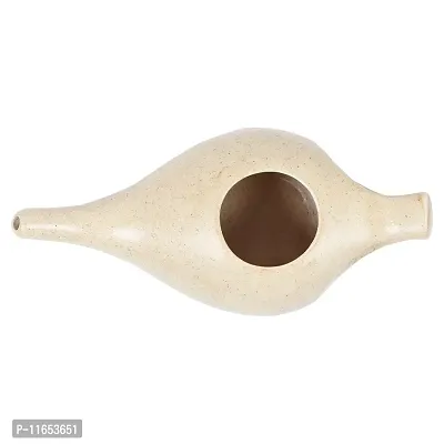 Leak Proof Durable Porcelain Ceramic Neti Pot 220 ML for Natural Nasal Cleansing | Natural Treatment for Sinus, Infection and Congestion Microwave and Dishwasher Friendly (Brown Matt)-thumb4