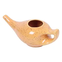 Leak Proof Durable Porcelain Ceramic Neti Pot 220 ML for Natural Nasal Cleansing | Natural Treatment for Sinus, Infection and Congestion Microwave and Dishwasher Friendly (Tiger)-thumb1