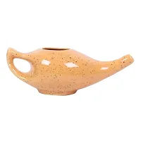 Leak Proof Durable Porcelain Ceramic Neti Pot 220 ML for Natural Nasal Cleansing | Natural Treatment for Sinus, Infection and Congestion Microwave and Dishwasher Friendly (Tiger)-thumb2