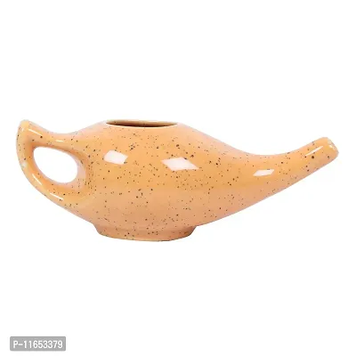 Leak Proof Durable Porcelain Ceramic Neti Pot 220 ML for Natural Nasal Cleansing | Natural Treatment for Sinus, Infection and Congestion Microwave and Dishwasher Friendly (Tiger)-thumb3