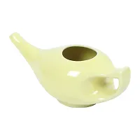 Leak Proof Durable Porcelain Ceramic Neti Pot 220 ML for Natural Nasal Cleansing | Natural Treatment for Sinus, Infection and Congestion Microwave and Dishwasher Friendly (Yellow)-thumb2