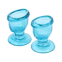 Superior, Smooth Edge, Glass Eye Wash Cups with Engineering Design to Fit Eyes for Effective Eye Cleansing, Eye Shaped Rim, Snug Fit- with Storage Container set of 2 pcs (Sky Blue)-thumb1