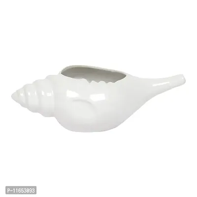 Leak Proof Durable Ceramic Jala Neti Pot with Nostril Plugging Support ? Better Capacity - Holds 300 ml ? Spill Proof with Comfort Grip - Lead-Free and Microwave and Dishwasher Safe - White 1-thumb2