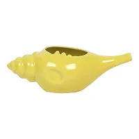 Leak Proof Durable Ceramic Jala Neti Pot with Nostril Plugging Support ? Better Capacity - Holds 300 ml ? Spill Proof with Comfort Grip - Lead-Free and Microwave and Dishwasher Safe - Yellow-thumb1