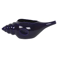 Leak Proof Durable Ceramic Jala Neti Pot with Nostril Plugging Support ? Better Capacity - Holds 300 ml ? Spill Proof with Comfort Grip - Lead-Free and Microwave and Dishwasher Safe - Navy Blue-thumb1